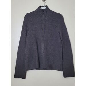 Armani Exchange Vintage Lambswool Brown Zip Up Turtleneck Sweater Size Small